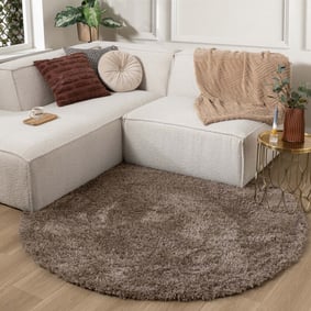 Shaggy Teppich Rund - Blaze Taupe