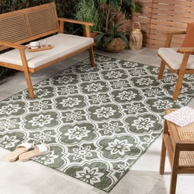 In- & Outdoor Teppich - Rio Flower Grün