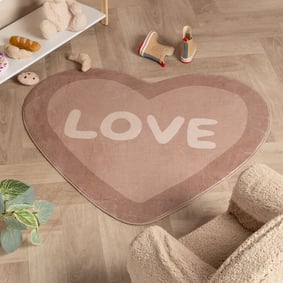 Waschbarer Kinderteppich - Lexi Heart Rosa