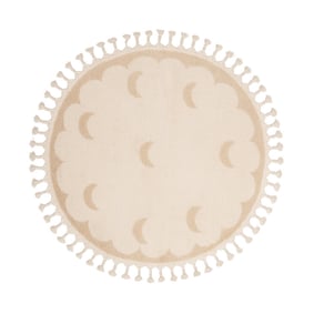 Waschbarer Kinderteppich Rund - Moos Moon Creme - product