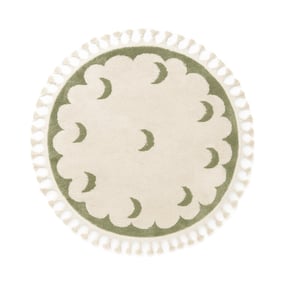 Waschbarer Kinderteppich Rund - Moos Moon Grün - product