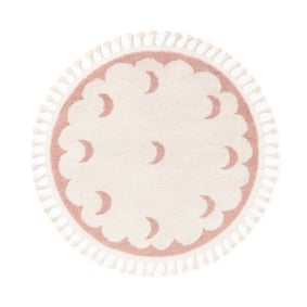 Waschbarer Kinderteppich Rund - Moos Moon Rosa - product