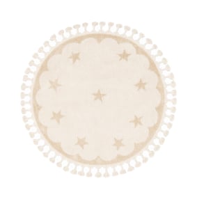 Waschbarer Kinderteppich Rund - Moos Star Creme - product