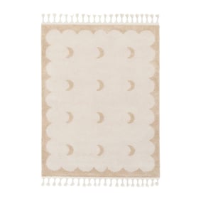 Waschbarer Kinderteppich - Moos Moon Creme - product