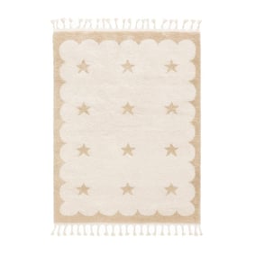 Waschbarer Kinderteppich - Moos Star Creme - product