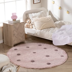 Teppich Kinderzimmer Rund - Lou Dots Lila