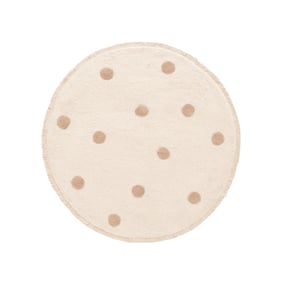 Teppich Kinderzimmer Rund - Lou Dots Taupe - sfeer