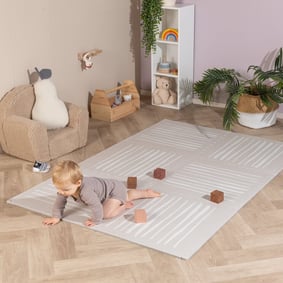 Puzzlematte - Alfie Stripes Grau/Beige
