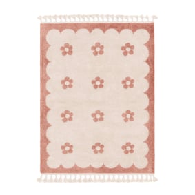 Waschbarer Kinderteppich - Moos Flower Rosa - sfeer