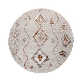 Berberteppich Rund - Blend Aztec Beige - sfeer