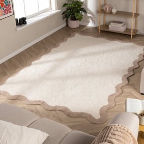 Waschbarer Teppich - Hazy Beige Creme