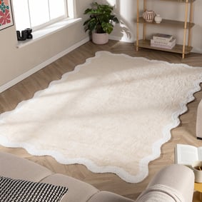 Waschbarer Teppich - Hazy Weiß Creme