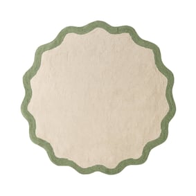 Waschbarer Teppich Rund - Hazy Grün Creme - product