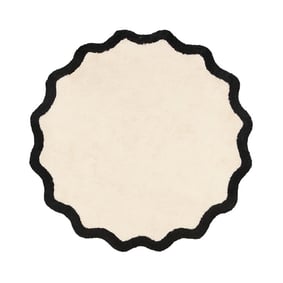 Waschbarer Teppich Rund - Hazy Schwarz Creme - product