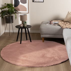 Flauschiger Teppich Rund - Cozy Rosa