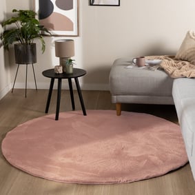 Flauschiger Teppich Rund - Cozy Rosa
