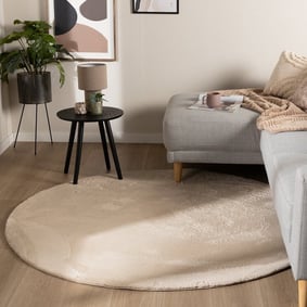 Flauschiger Teppich Rund - Cozy Beige