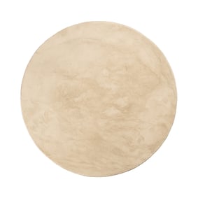 Flauschiger Teppich Rund - Cozy Beige - sfeer