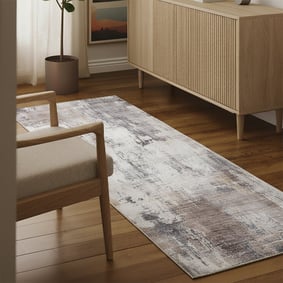 Waschbarer Läufer - Domingo Grunge Taupe Creme