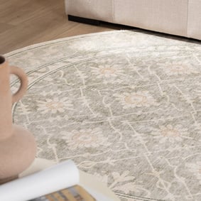 Teppich Blumen Rund - Celine Grün - product