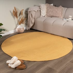 Wollteppich Rund - Reno Ockergelb