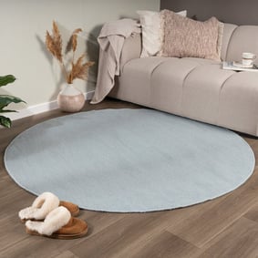 Wollteppich Rund - Reno Blau