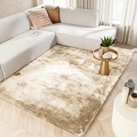 Hochflor Teppich - Glorious Champagner Creme