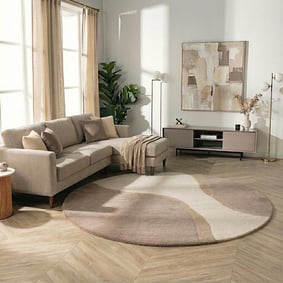 Wollteppich Rund - Vienna Beige