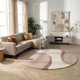 Wollteppich Rund - Vienna Rosa