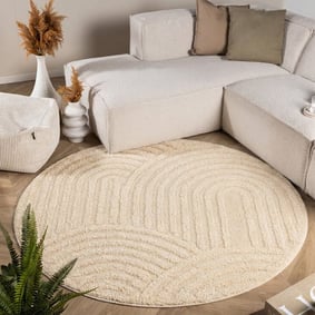 Teppich Skandinavisch Rund - Lova Arches Beige