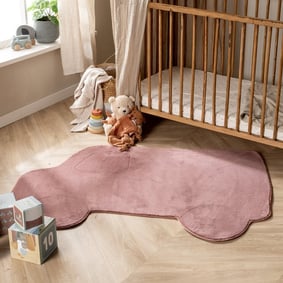 Kinderteppich Waschbar - Coco Auto Dunkelrosa