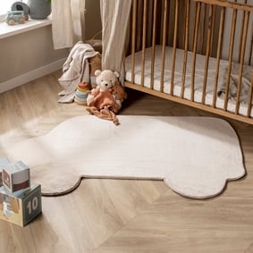 Kinderteppich Waschbar - Coco Auto Beige