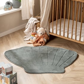 Kinderteppich Waschbar - Coco Muschel Dunkelgrün