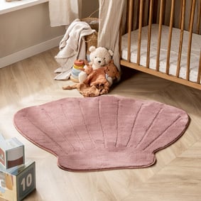 Kinderteppich Waschbar - Coco Muschel Dunkelrosa