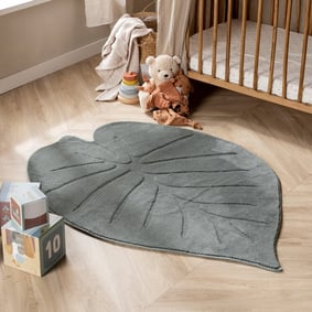 Kinderteppich Waschbar - Coco Blatt Dunkelgrün