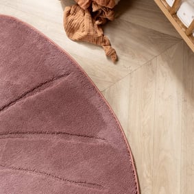 Kinderteppich Waschbar - Coco Blatt Dunkelrosa - product