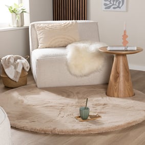 Hochflor Teppich Rund - Comfy Supreme Beige