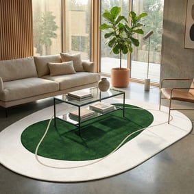 Teppich Organisch - Elyra Grün Beige