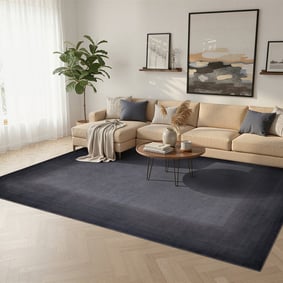 Moderner Teppich - Clarke Border Anthrazit 