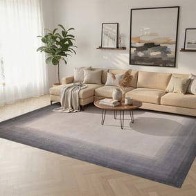 Moderner Teppich - Clarke Border Grau