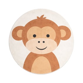 Waschbarer Spielteppich Rund - Sammy Monkey Braun - product