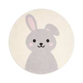 Waschbarer Spielteppich Rund - Sammy Rabbit Grau - product