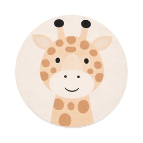 Waschbarer Spielteppich Rund - Sammy Giraffe Beige - product
