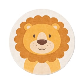 Waschbarer Spielteppich Rund - Sammy Lion Braun - sfeer