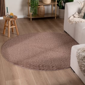 Flauschiger Teppich Rund - Bobby Braun