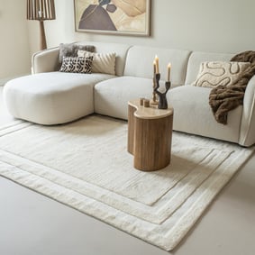 Wollteppich - Judith Border Creme
