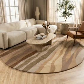 Wollteppich Rund - Liora Beige