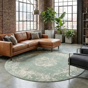 Teppich Vintage Rund - Wonder Grün