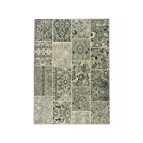 Teppich Patchwork - Wonder Grün Schwarz - sfeer