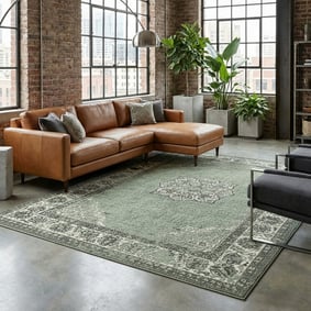 Teppich Vintage - Wonder Grün Schwarz